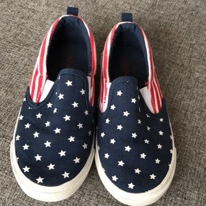 Old navy boys slip on flag shoes